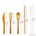 Muhuyi Bamboo Travel Cutlery Eco Friendly Flatware Set Bamboo Travel Utensils include Knife Fork Spoon Straw and Cleaning Brush (Army green) - B07FM3138B